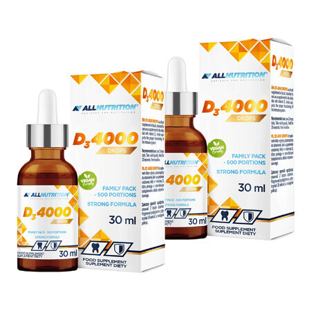 Allnutrition D3 4000 + K2 Gouttes, gouttes, 2 x 30 ml