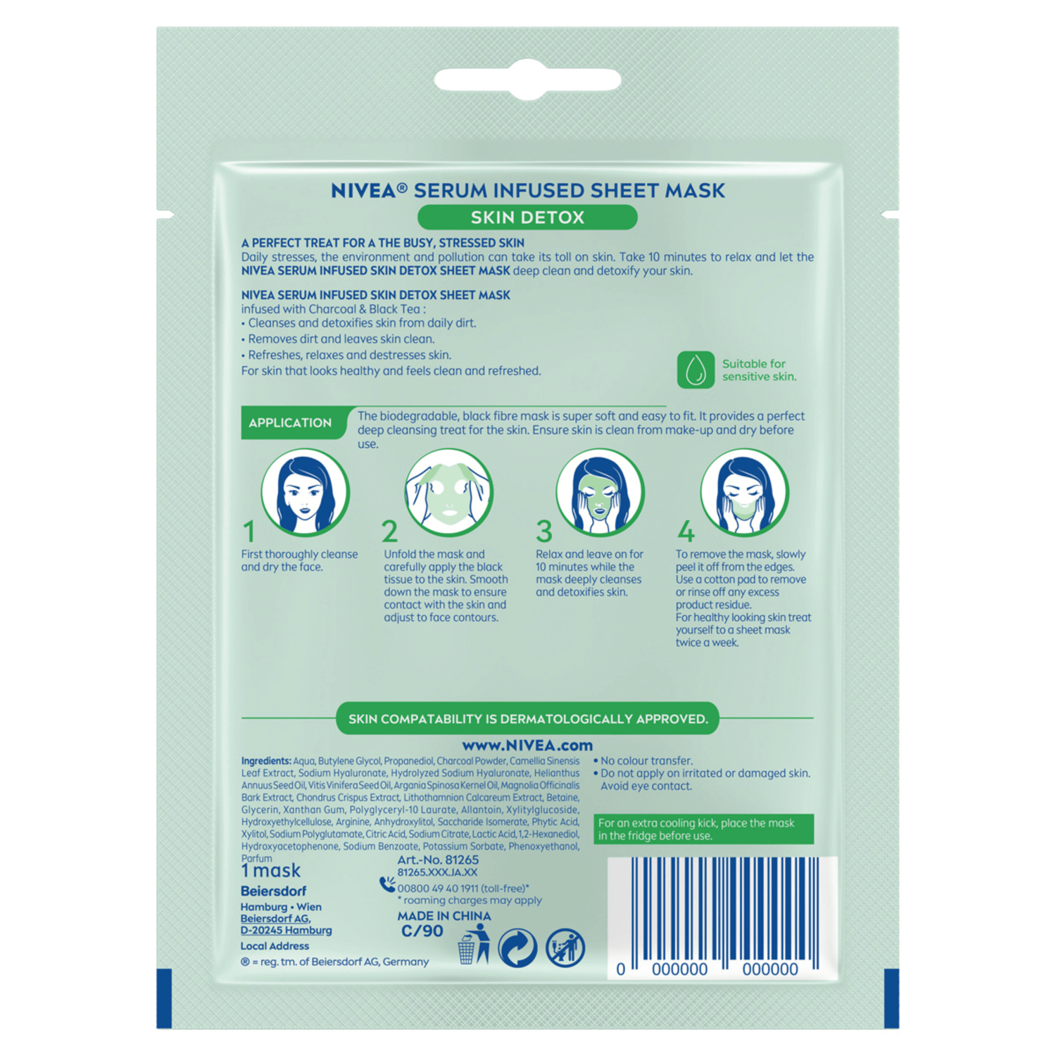 Nivea Skin Detox, mască de detoxifiere, 1 buc