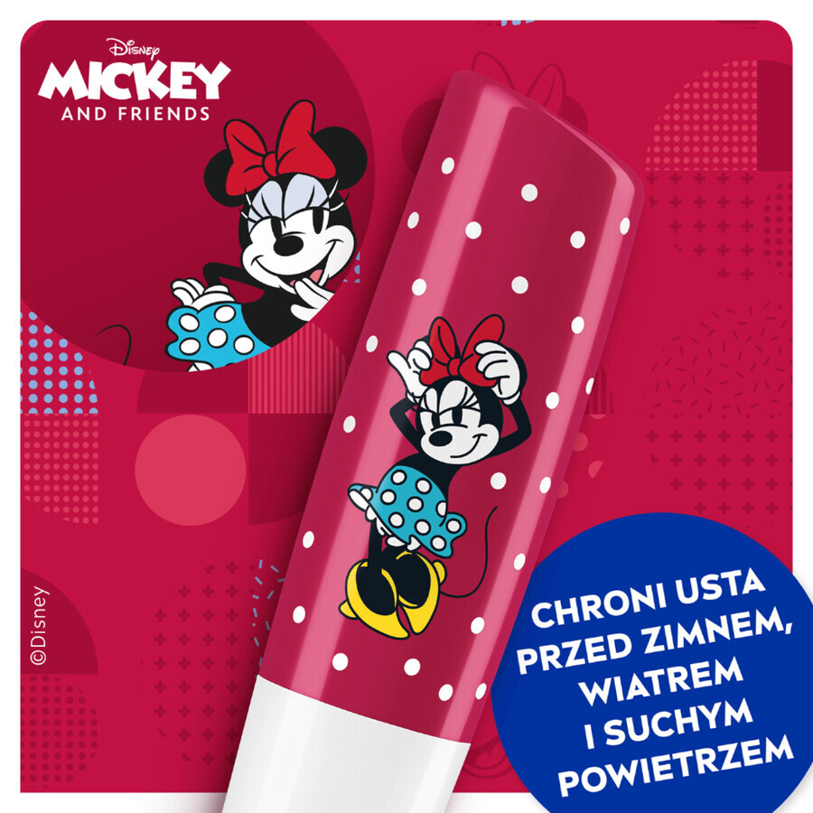 Nivea Minnie Mouse, ruj, îngrijire, Cherry Cupcake, 4.8 g