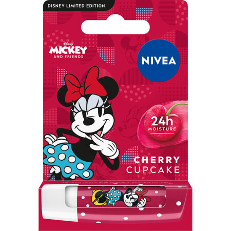 Nivea Minnie Mouse, ruj, îngrijire, Cherry Cupcake, 4.8 g