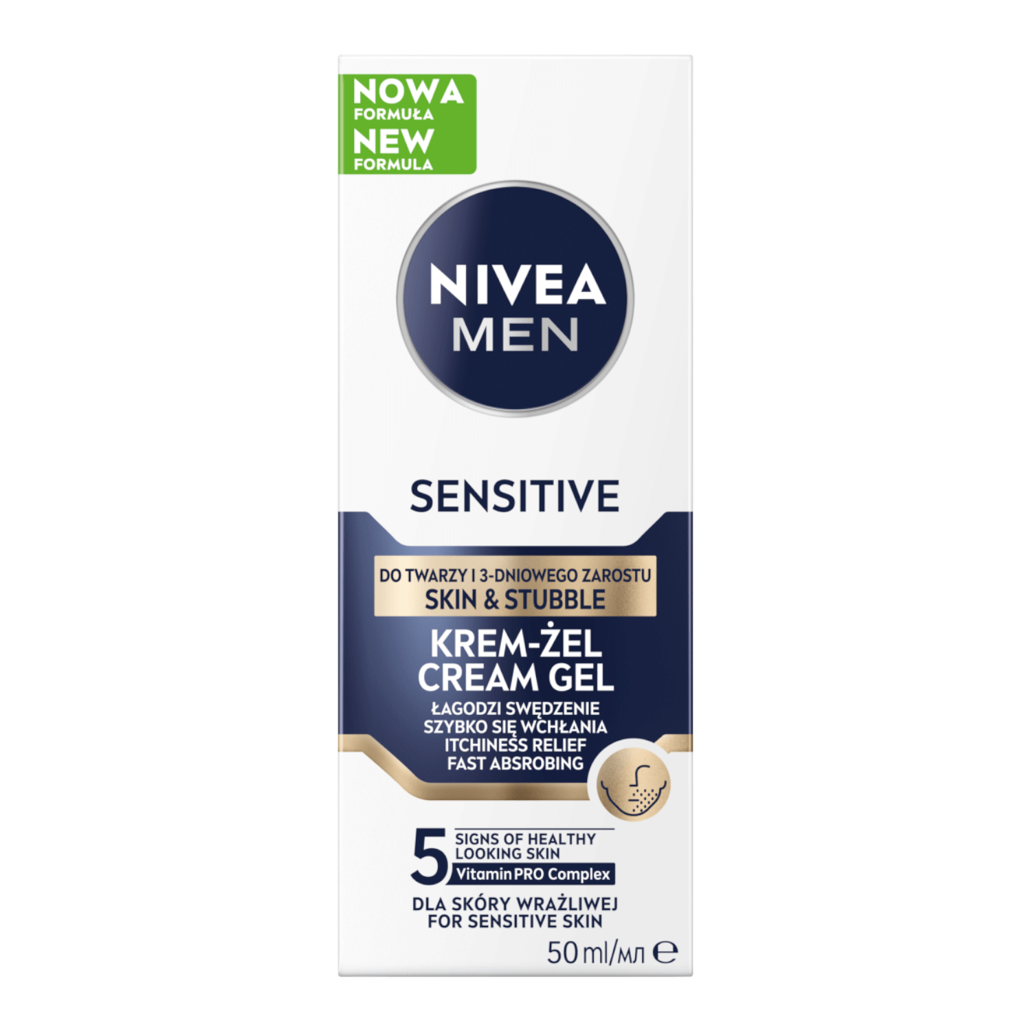 Nivea Men Sensitive, gel-cremă de față, 50 ml