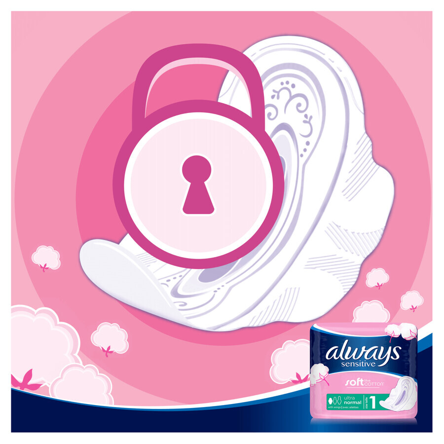 Always Sensitive, assorbenti igienici con ali, taglia 1, normali, 40 pz.