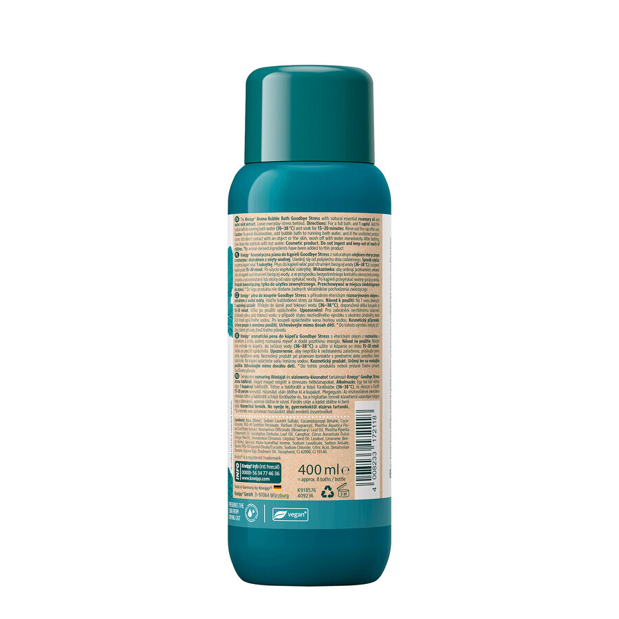 Kneipp Goodbye Stress, spumă de baie aromatică, rozmarin și mentă, 400 ml