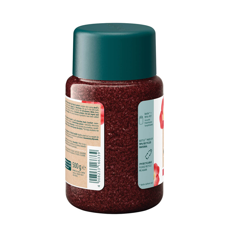 Kneipp Back Comfort, cristalli di sale minerale da bagno, artiglio nero, 500 g