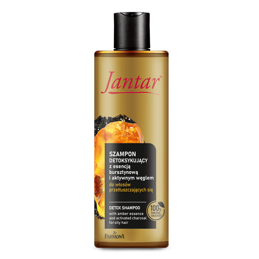 Farmona Jantar, shampoo detossinante con essenza d'ambra e carbone attivo, capelli grassi, 300 ml