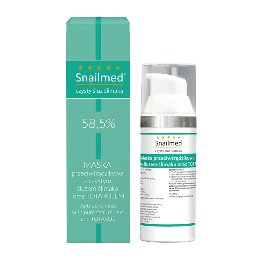 Snailmed Pure Snail Mucus 58.5%, anti-acne mask, with pure snail mucus and totarol, 30 ml