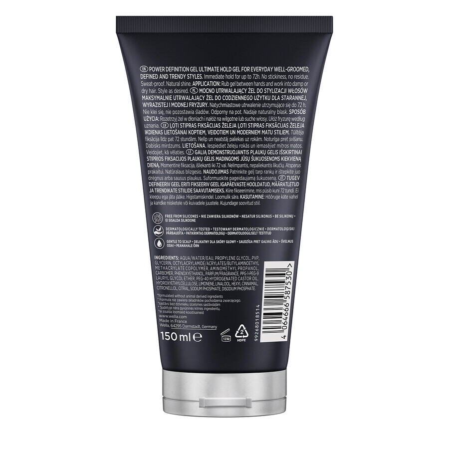 Wella Wellaflex Men, gel capillaire, tenue ultime, 150 ml