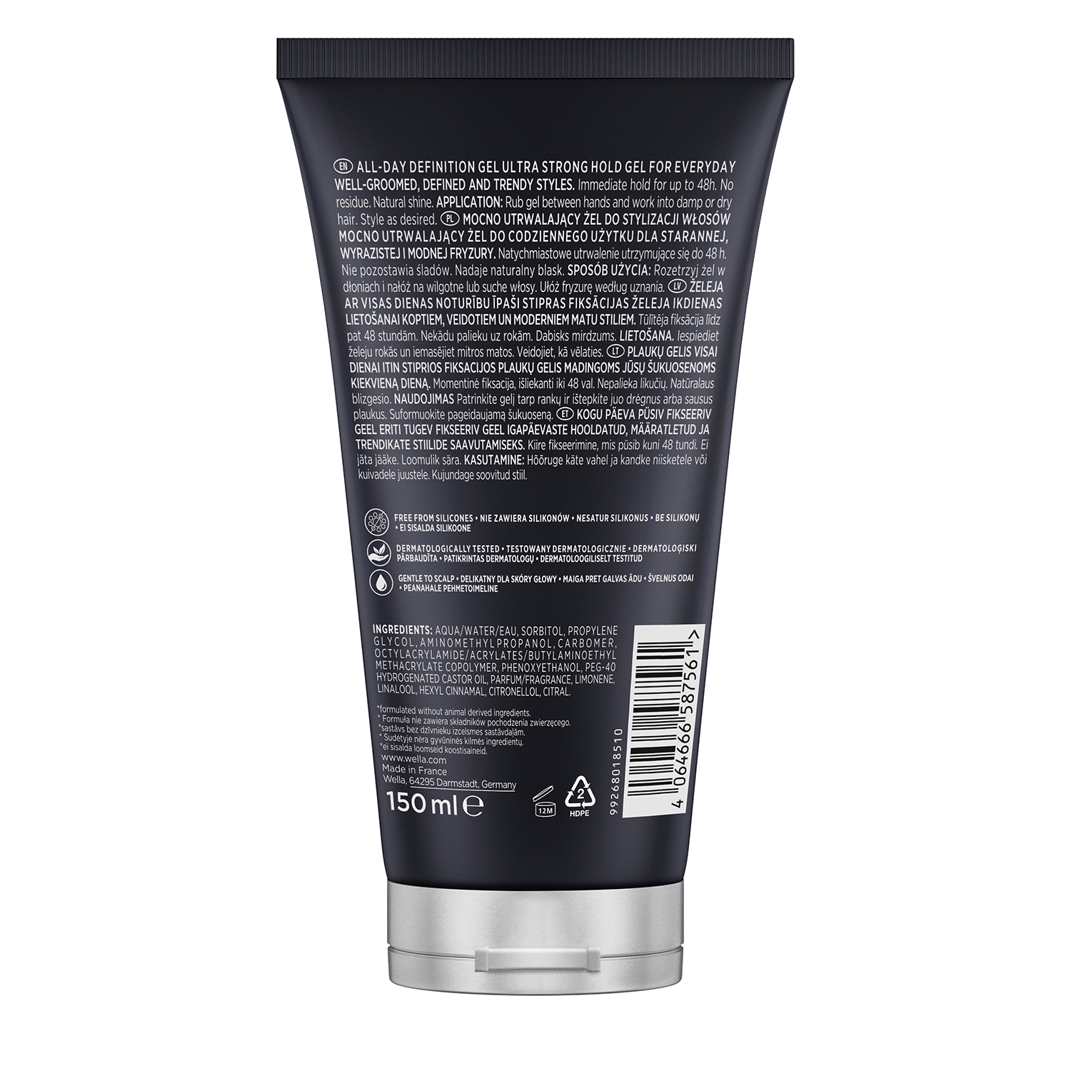 Wella Wellaflex Men, Gel de păr, fixare ultra puternică, 150 ml