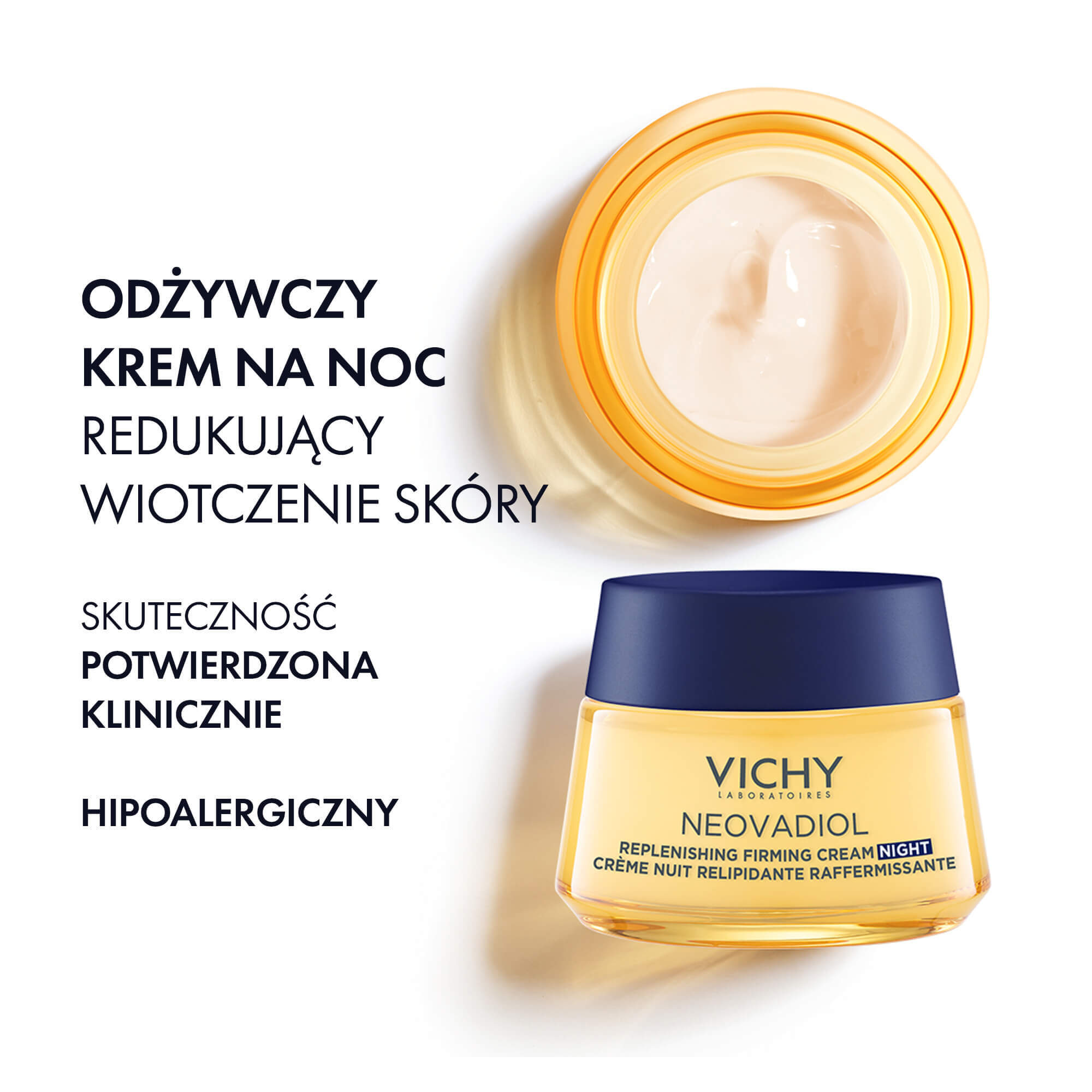 Set Vichy Neovadiol Post-Menopause, cremă de zi antirid, 50 ml + cremă de noapte, 50 ml + trusă de machiaj gratuită