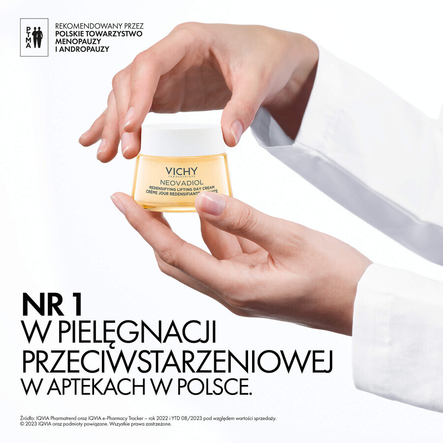 Set Vichy Neovadiol Peri-Menopause, cremă de zi de întărire care restabilește densitatea, 50 ml + cremă de noapte, 50 ml + sac cosmetic gratuit