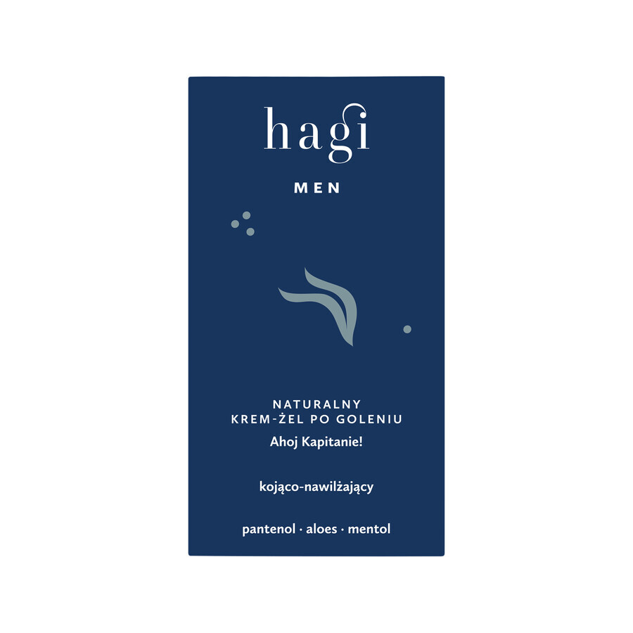 Hagi Men Ahoj Captain, crema-gel para después del afeitado natural, calmante e hidratante, 50 ml