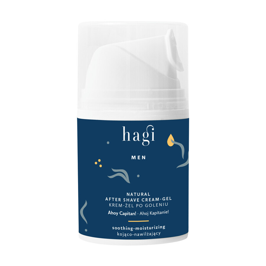 Hagi Men Ahoj Captain, crema-gel para después del afeitado natural, calmante e hidratante, 50 ml