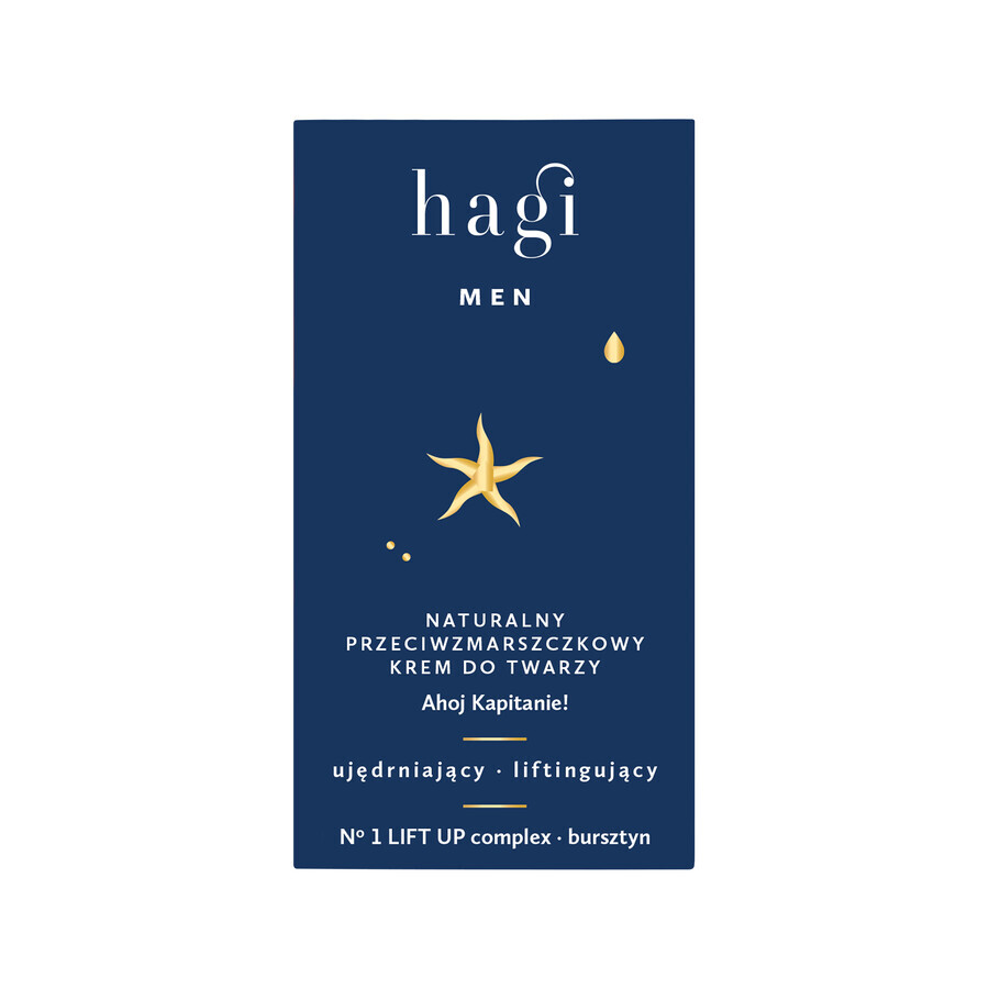 Hagi Men Ahoj Kapitan, cremă de față naturală antirid, întărește și ridică, 50 ml