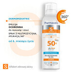 Pharmaceris S, emulsione protettiva per neonati e bambini, SPF 50+, 150 ml + Set, emulsione solare, SPF 50+, 10 ml + crema, campione gratuito