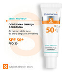 Pharmaceris S Sensi Protect, emulsie de protecție zilnică, SPF 50+, 50 ml + Set, emulsie de protecție solară, SPF 50+, 10 ml + cremă, eșantion gratuit