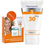 Pharmaceris S Sun Body Protect, emulsione solare protettiva SPF 30, 150 ml + Set, emulsione solare protettiva, SPF 50+, 10 ml + crema, campione gratuito