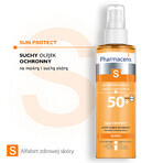 Pharmaceris S Sun Protect, huile sèche protectrice pour le corps, SPF 50+, 200 ml + Set, émulsion solaire, SPF 50+, 10 ml + crème, échantillon gratuit