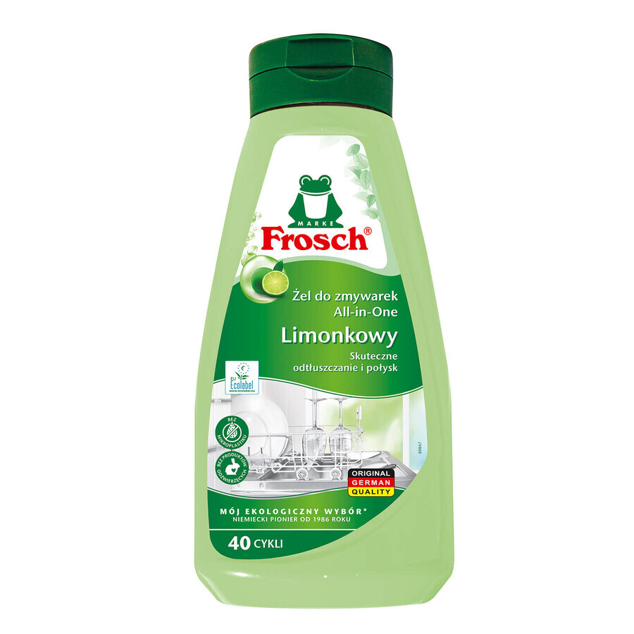 Set Frosch, All In 1 tablettes pour lave-vaisselle, soda, 30 pcs + gel détergent pour lave-vaisselle, lime, 650 ml + sacs de recyclage, 3 pièces gratuites