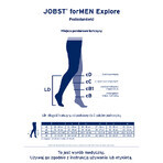 Jobst For Men Explore, șosete de compresie până la genunchi, CCL2, vârf închis, mărimea 3, negru