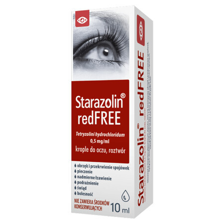 Starazolin redFREE 0,5 mg/ml, picături pentru ochi, soluție, 10 ml