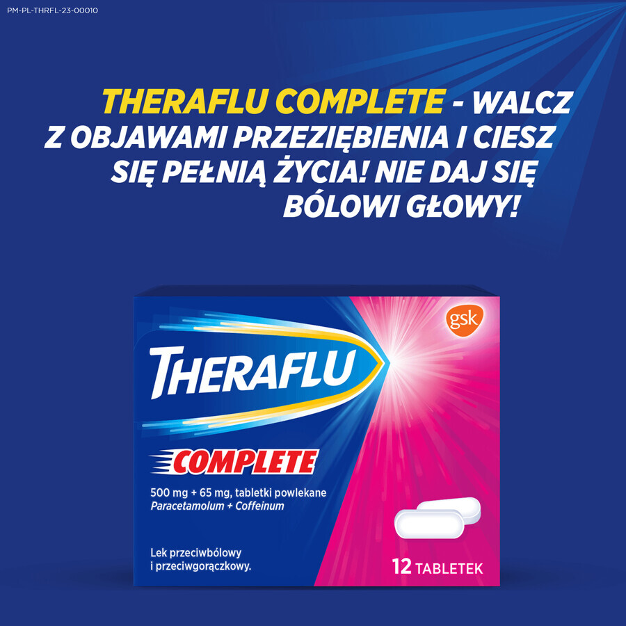 Theraflu Complete 500 mg + 65 mg, 12 comprimate filmate