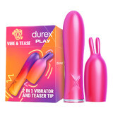 Durex Play Vibe &amp; Tease, vibrator 2 în 1 cu vârf stimulant