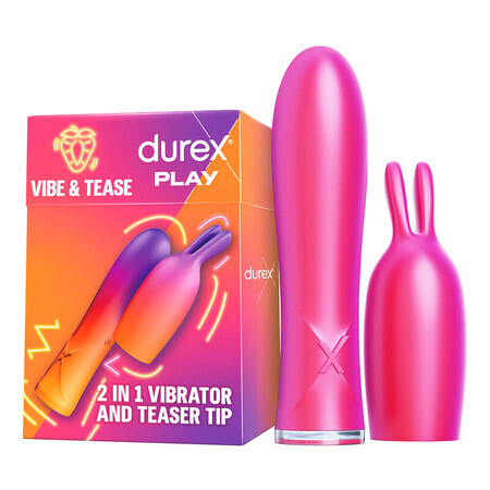 Durex Play Vibe &amp; Tease, vibrator 2 în 1 cu vârf stimulant