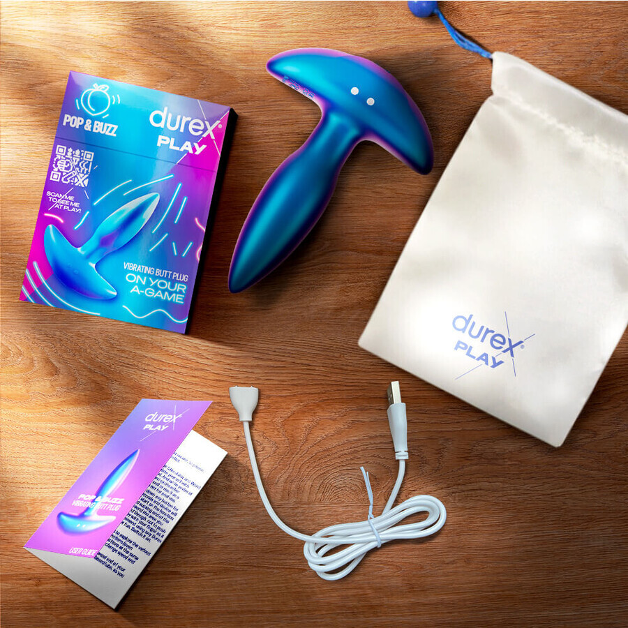 Durex Play Pop &amp; Buzz, plug anale vibrante