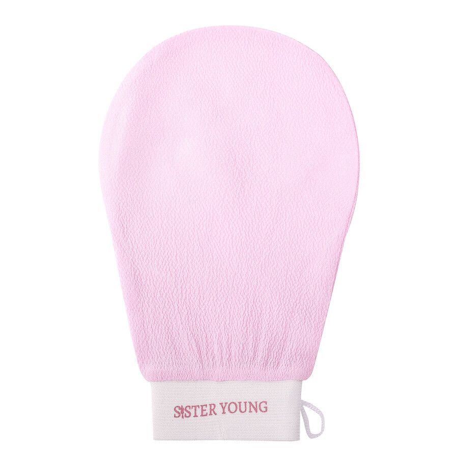 Sister Young, mănușă pentru exfoliere corporală, Nova Pink, 1 buc