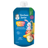 Gerber Junior Dessert într-un tub, banană, pară, măr, piersică, fără zahăr adăugat, după 1 an, 110 g