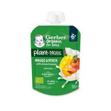 Gerber Organic Plant-Tastic Dessert in a Tube Mango Peach with Coconut Mousse No Sugar Added After 6 Months 80g