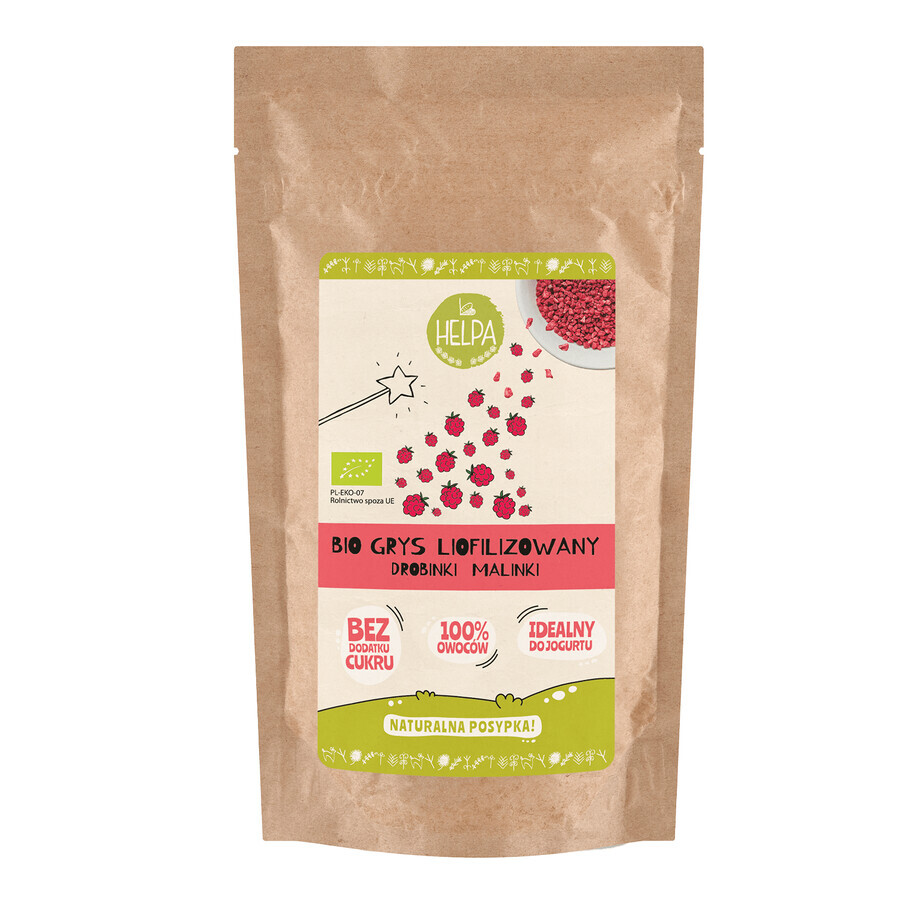 Helpa Bio Gruau lyophilisé, éclats de framboise, 20 g