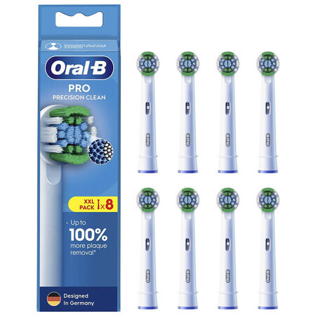 Oral-B Pro Precision Clean, vârfuri de schimb pentru o periuță de dinți electrică Clean Maximiser, 8 bucăți