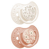 Lovi, tétine, silicone, dynamique, Blossom Ivory, 0-3 mois, 2 pièces