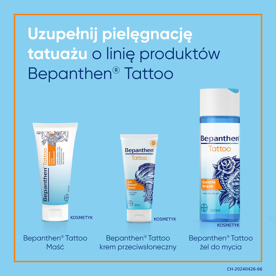 Bepanthen Tattoo, protecție solară pentru pielea tatuată, SPF50+, 50 ml