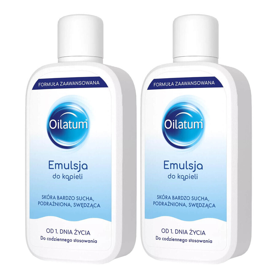 Set Oilatum Advanced Formula, emulsie de baie, din prima zi de viață, 2 x 400 ml