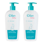 Set Oillan Baby, gel pour le bain, le corps et les cheveux 3en1, dès le premier jour de vie, 2 x 750 ml