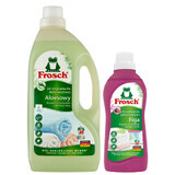 Set Frosch, gel de spălare a țesăturilor, aloe vera, 1,5 l + concentrat de înmuiere a țesăturilor, smochine, 750 ml