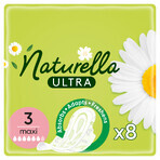 Naturella Ultra, serviettes hygiéniques avec ailettes, camomille, Maxi, 8 pcs