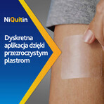 NiQuitin Transparent 7 mg/ 24h, sistem transdermic, plasture, 7 bucăți 