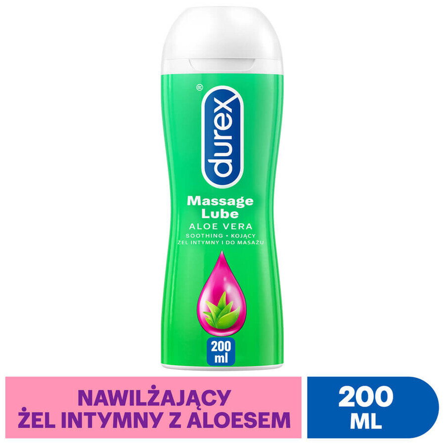 Durex, gel hidratant intim și de masaj 2în1, aloe vera, 200 ml