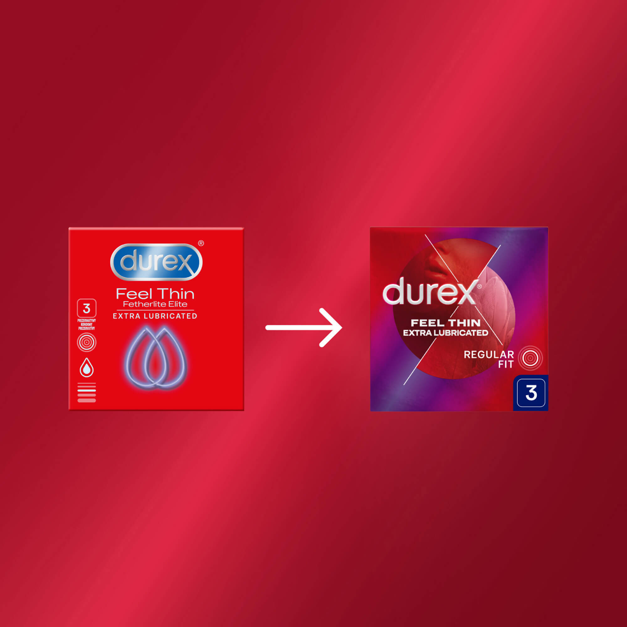 Durex Fetherlite Elite, prezervative cu mai mult lubrifiant, mai subțiri, 3 bucăți