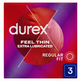 Durex Fetherlite Elite, prezervative cu mai mult lubrifiant, mai subțiri, 3 bucăți