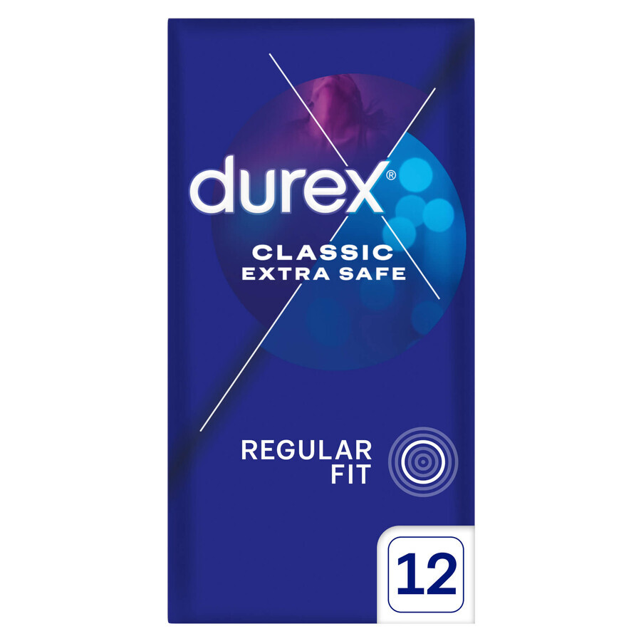 Durex Extra Safe, prezervative cu mai mult lubrifiant, întărite, 12 bucăți