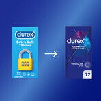 Durex Extra Safe, prezervative cu mai mult lubrifiant, întărite, 12 bucăți