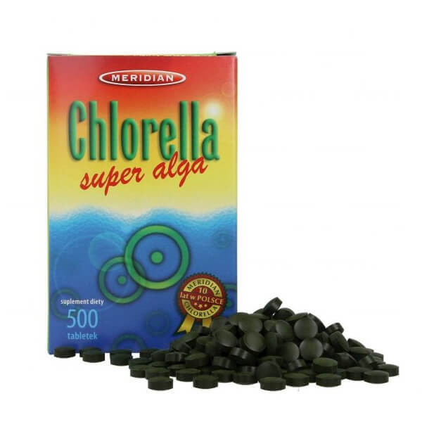 Chlorella, alge presate, 500 comprimate