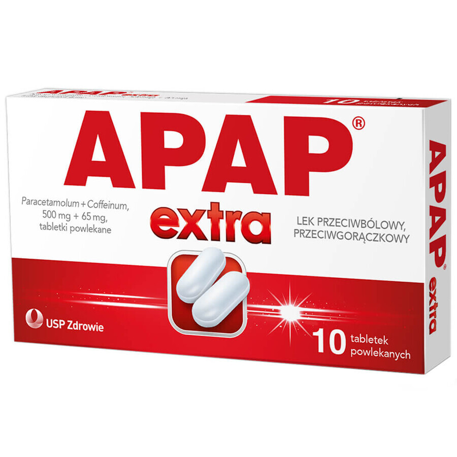 Apap Extra 500 mg + 65 mg, 10 comprimidos recubiertos