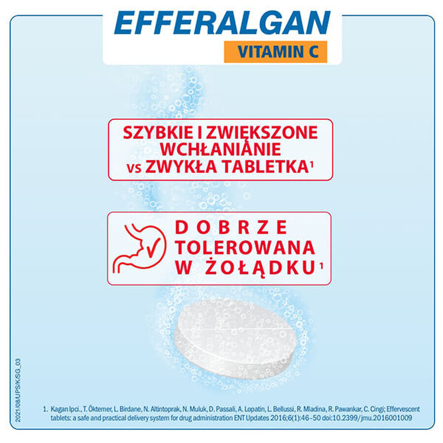 Efferalgan Vitamina C 330 mg + 200 mg, 20 compresse effervescenti