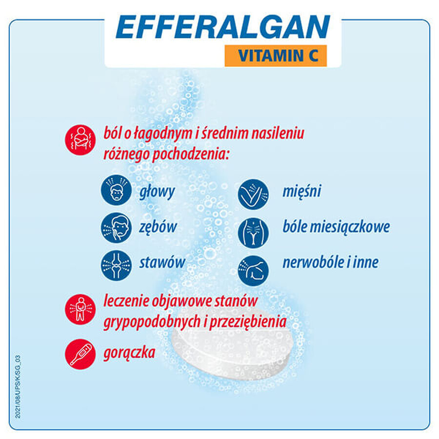 Efferalgan Vitamina C 330 mg + 200 mg, 20 compresse effervescenti