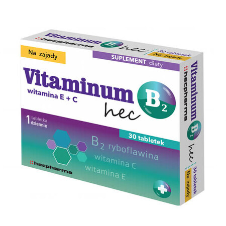 Vitaminum B2 Hec, 30 comprimate